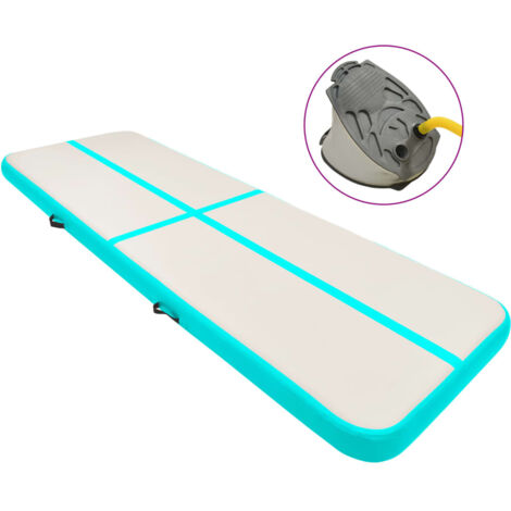 Inflatable Gymnastics Mat with Pump 500x100x20 cm PVC Green vidaXL