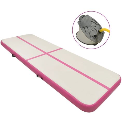 Inflatable Gymnastics Mat with Pump 500x100x20 cm PVC Pink vidaXL
