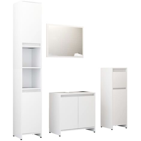 4 Piece Bathroom Furniture Set White Engineered Wood vidaXL