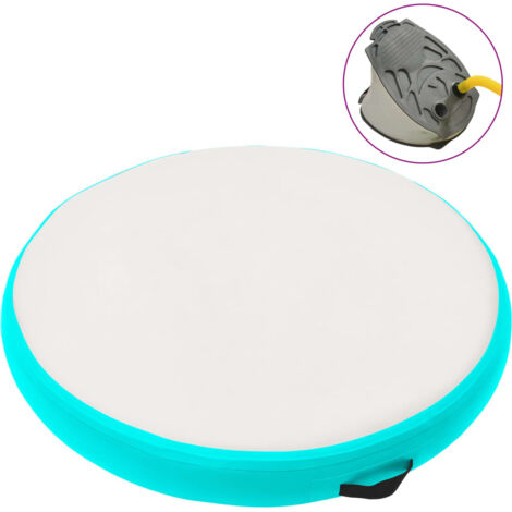 Inflatable Gymnastic Mat with Pump 100x100x20 cm PVC Green vidaXL