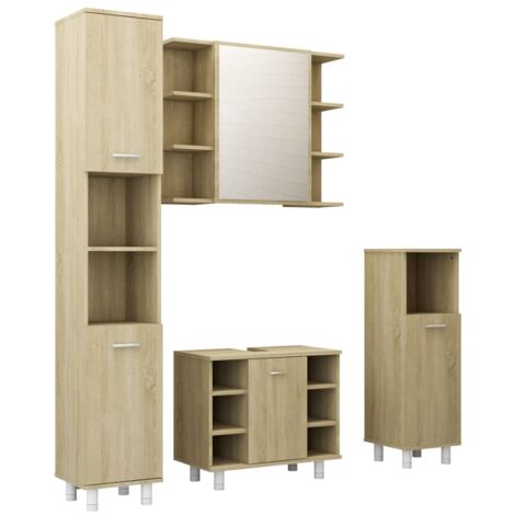 4PC Oak Bathware Set 
