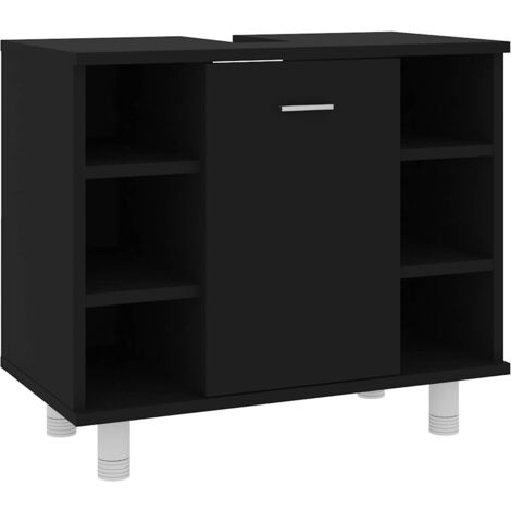 Bathroom Cabinet Black 60x32x53.5 cm Engineered Wood vidaXL
