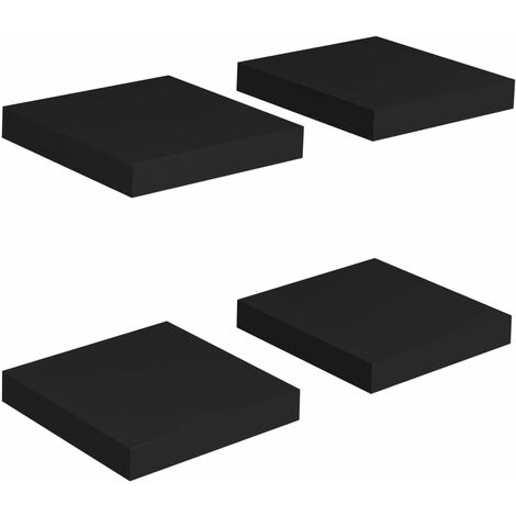 Floating Wall Shelves 4 pcs Black 23x23.5x3.8 cm MDF vidaXL