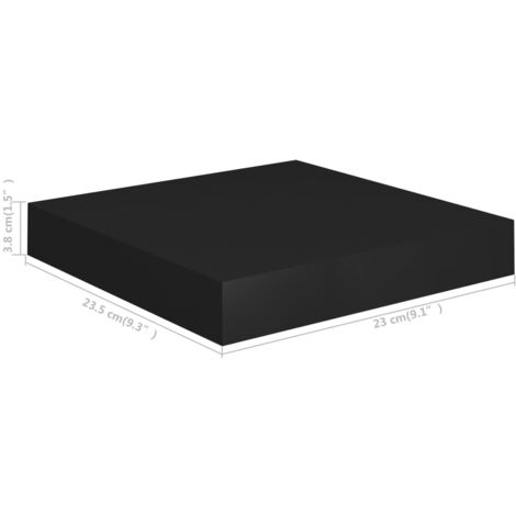 Floating Wall Shelves 4 pcs Black 23x23.5x3.8 cm MDF vidaXL