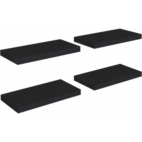 Floating Wall Shelves 4 pcs Black 50x23x3.8 cm MDF vidaXL