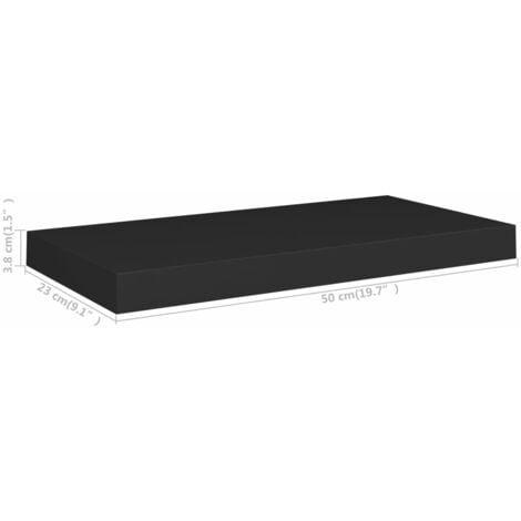Floating Wall Shelves 4 pcs Black 50x23x3.8 cm MDF vidaXL