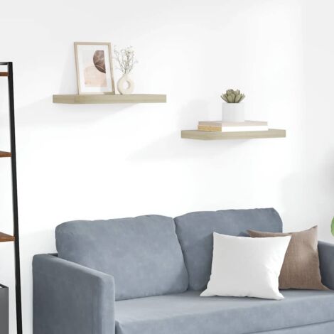 Floating Wall Shelves 2 pcs Oak 50x23x3.8 cm MDF vidaXL