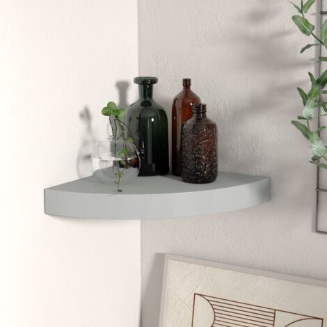 Floating Corner Shelf Grey 25x25x3.8 cm MDF vidaXL