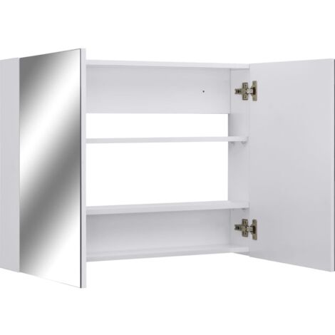 Bathroom Mirror Cabinet White 80x15x60 cm MDF vidaXL