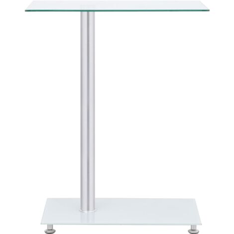 U-Shaped Side Table Transparent 45x30x58 cm Tempered Glass vidaXL