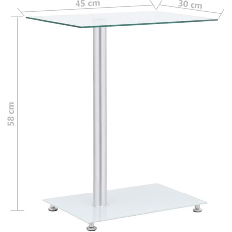 U-Shaped Side Table Transparent 45x30x58 cm Tempered Glass vidaXL
