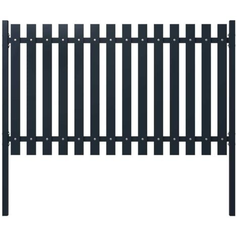 Fence Panel Anthracite 178x75 cm Powder-coated Steel vidaXL