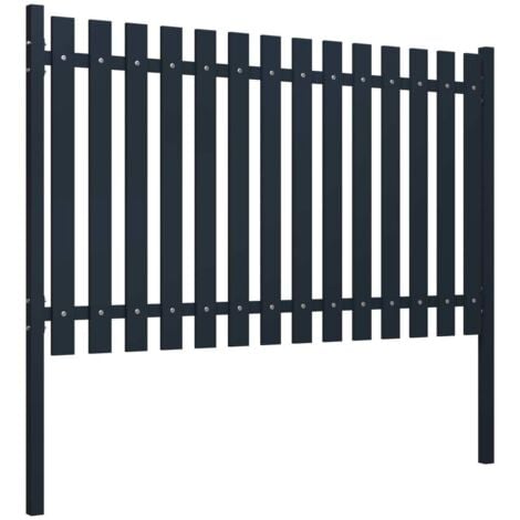 Fence Panel Anthracite 178x75 cm Powder-coated Steel vidaXL