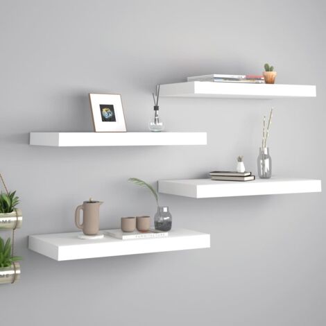 Floating Wall Shelves 4 pcs White 50x23x3.8 cm MDF vidaXL