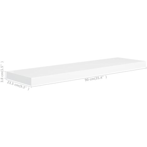 Floating Wall Shelves 4 pcs White 90x23.5x3.8 cm MDF vidaXL