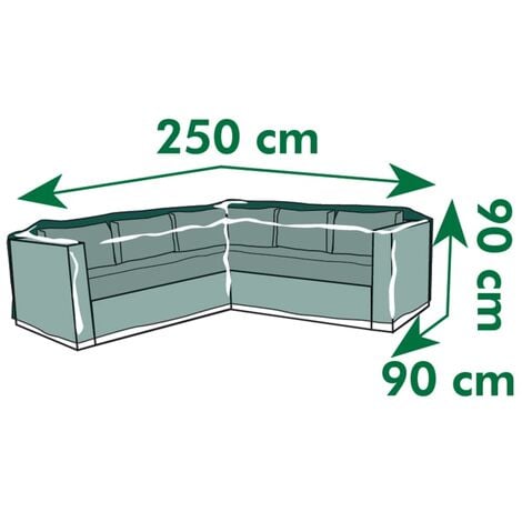 Garden Furniture Cover for L-shaped longers 250x90x90 cm Nature