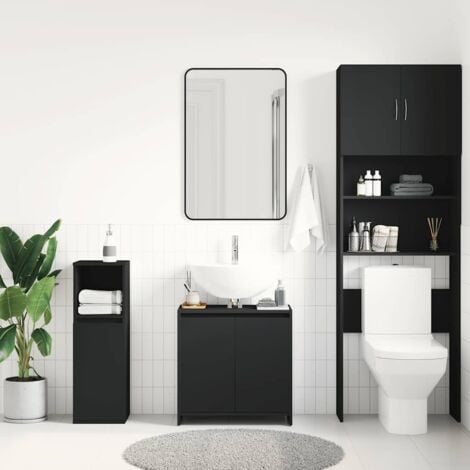Bathroom Cabinet Black 60x33x61 cm Engineered Wood vidaXL