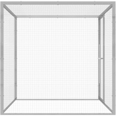 Cat Cage 1.5x1.5x1.5 m Galvanised Steel vidaXL