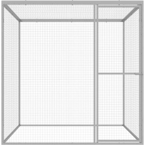 Cat Cage 1.5x1.5x1.5 m Galvanised Steel vidaXL