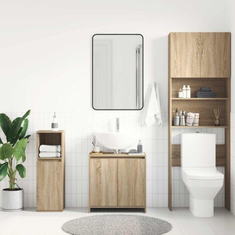 Bathroom Cabinet Sonoma Oak 60x33x61 cm Engineered Wood vidaXL
