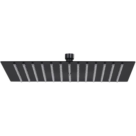 Rain Shower Head Stainless Steel 30x30 cm Square Black vidaXL