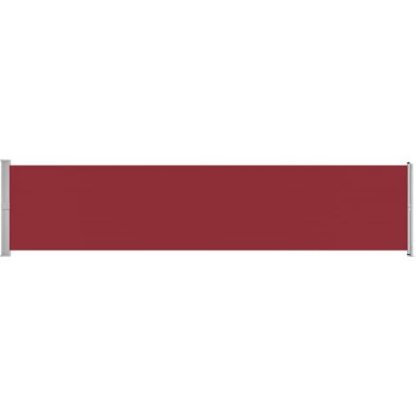 Patio Retractable Side Awning 140x600 cm Red vidaXL