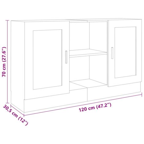 Sideboard White 120x30.5x70 cm Engineered Wood vidaXL