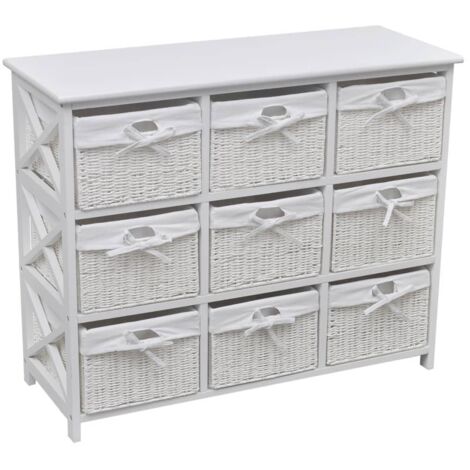 Storage Cabinet  White  MDF, Paulownia wood, Cotton, Polyester  Medium vidaXL (1/5)