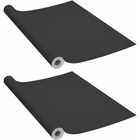 2x Self-adhesive Furniture Films Black PVC Home Decor Privacy Sticker vidaXL