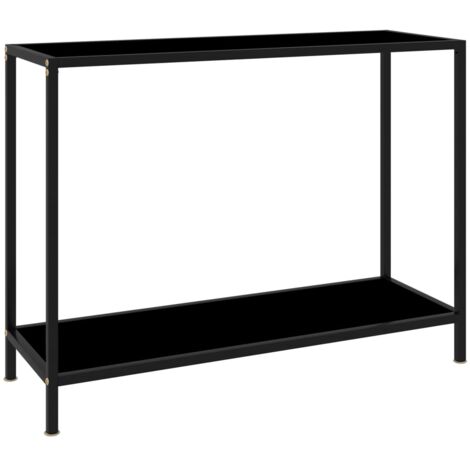 Console Table Black 100x35x75 cm Tempered Glass vidaXL