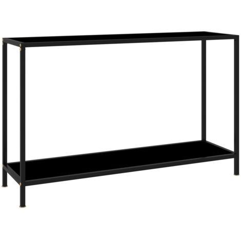Console Table Black 120x35x75 cm Tempered Glass vidaXL
