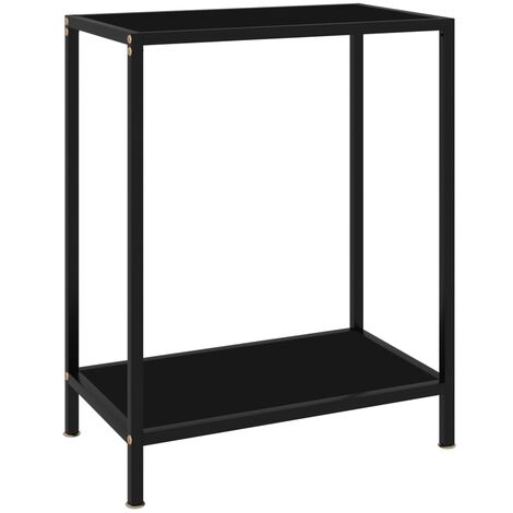 Console Table Black 60x35x75 cm Tempered Glass vidaXL