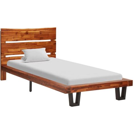 vidaXL Bed Frame with Live Edge Solid Acacia Wood 90 cm