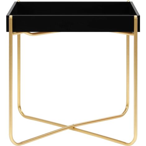 Side Table Black and Gold 38x38x38.5 cm MDF vidaXL