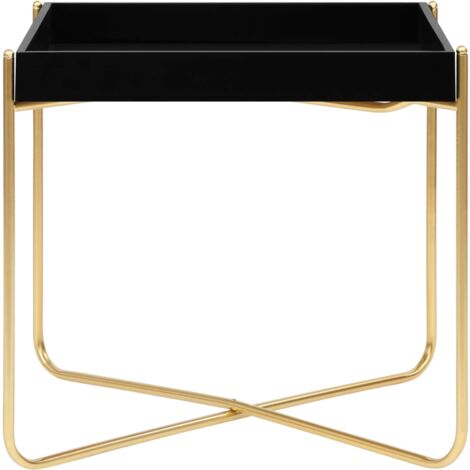 Side Table Black and Gold 38x38x38.5 cm MDF vidaXL