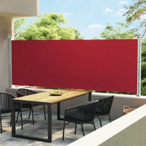 Patio Retractable Side Awning 600x160 cm Red vidaXL