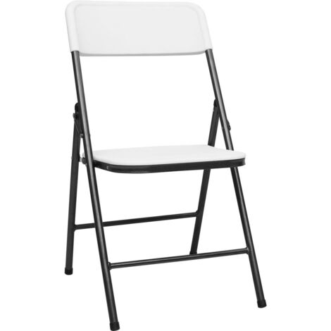 Folding Garden Chairs 4 pcs HDPE White vidaXL