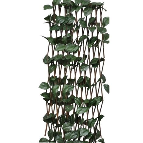 Willow Trellis Fences 5 pcs with Artificial Leaves 180x30 cm vidaXL