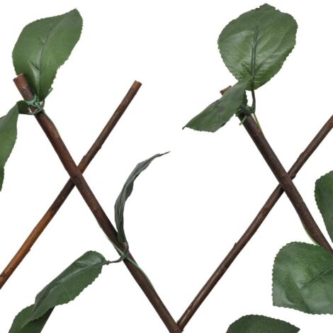 Willow Trellis Fences 5 pcs with Artificial Leaves 180x30 cm vidaXL