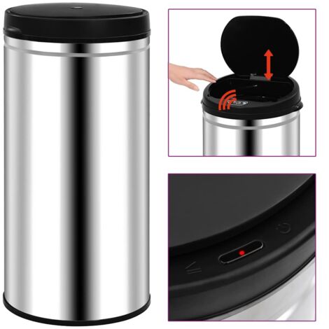 Automatic Sensor Dustbin 70 L Stainless Steel vidaXL