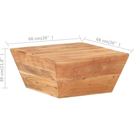 Coffee Table V-shape 66x66x30 cm Solid Acacia Wood vidaXL