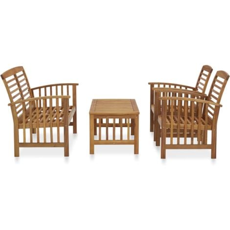4 Piece Garden Lounge Set Solid Acacia Wood vidaXL