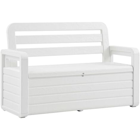 vidaXL Garden Storage Bench 132.5 cm Plastic White - White