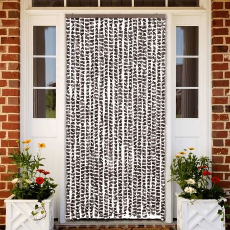 Insect Curtain Brown and White 90x220 cm Chenille vidaXL