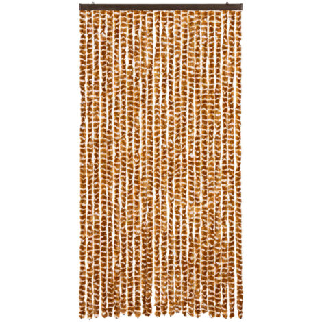 Insect Curtain Ochre and White 100x220 cm Chenille vidaXL