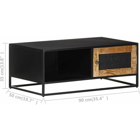 Coffee Table 90x50x35 cm Rough Mango Wood vidaXL
