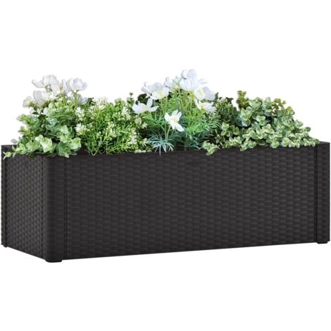 Garden Raised Bed with Self Watering System Anthracite 100x43x33 cm vidaXL