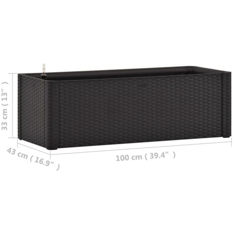 Garden Raised Bed with Self Watering System Anthracite 100x43x33 cm vidaXL