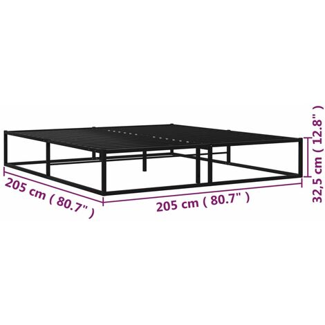 Bed Frame without Mattress Black Metal 200x200 cm vidaXL