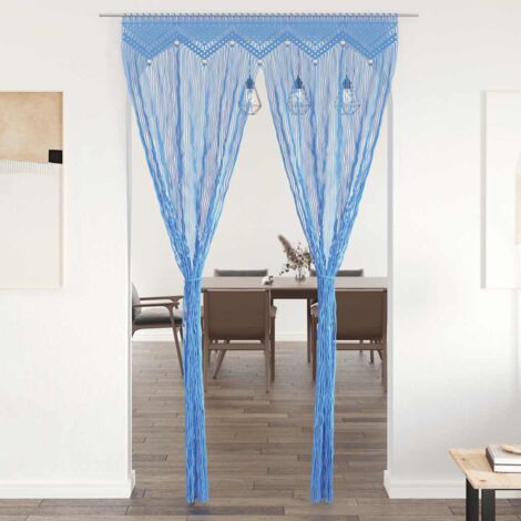Macrame Curtain Blue 140x240 cm Cotton vidaXL